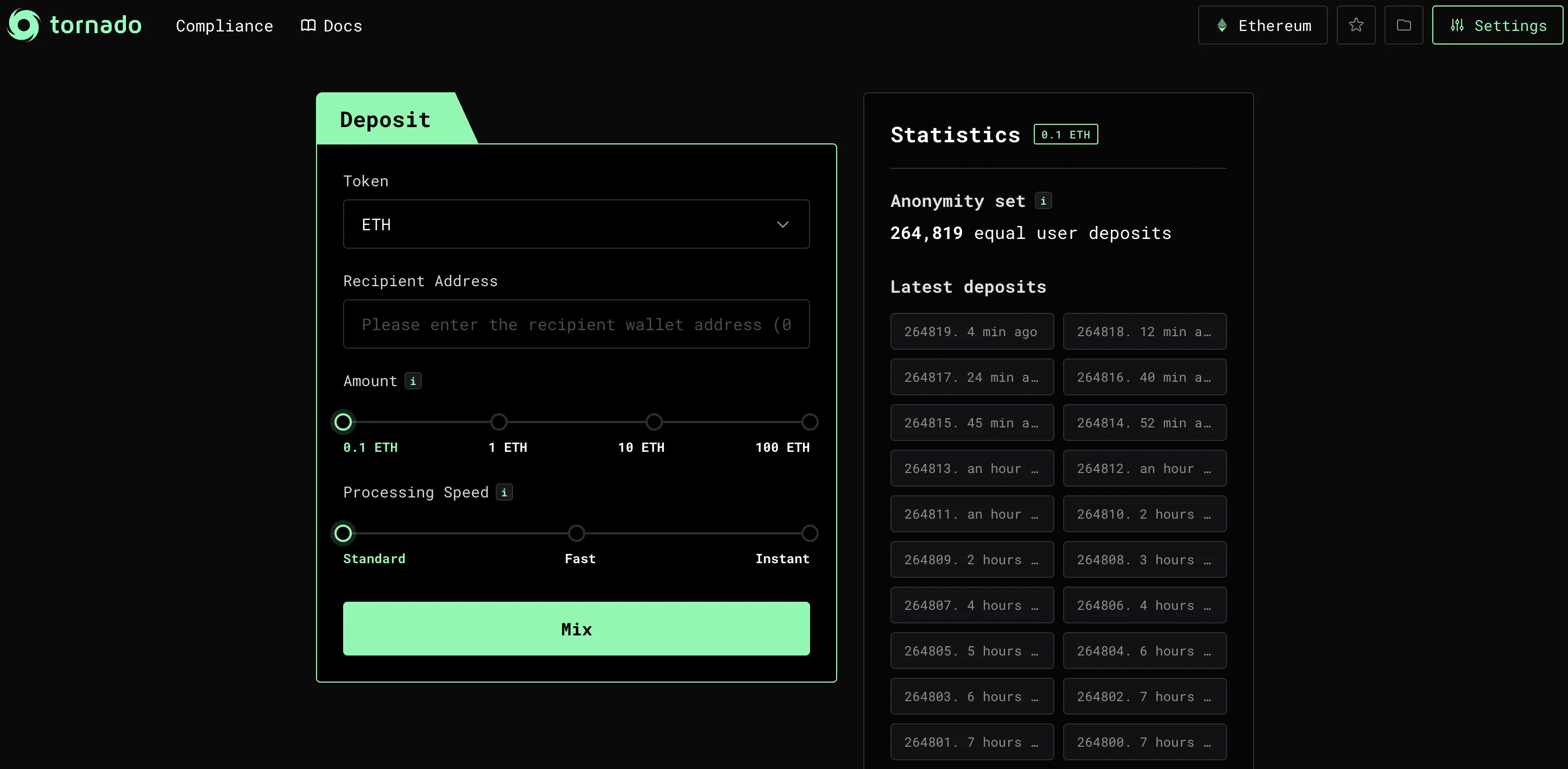 Tornado Bitcoin Mixer